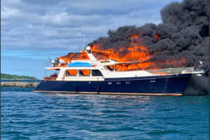 Two From Region Jump To Safety After Yacht Bursts Into Flames