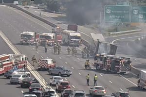 Firefighters Close I-495 After Tractor-Trailer Catches Fire In Fairfax County