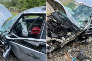 State Police Investigating As Crash With Train Destroys Car In Northampton County (PHOTOS)