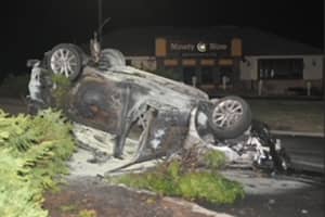 Worcester Officers Pull Unconcious Man From Burning Car Wreck: Police