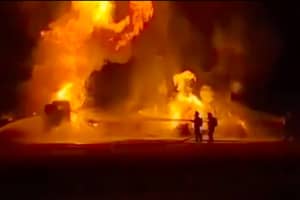 Fiery Crash Involving Amazon, Cement Trucks Hospitalizes Drivers On Route 78 (VIDEO)
