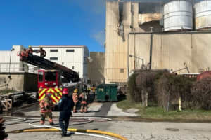 Firefighters Work For Hours To Extinguish Wastewater Plant Flames