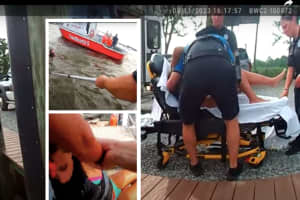 Videos Show Police Rescue Woman With Broken Leg In Jet Ski Crash With BF On Jersey Shore River