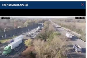 Tractor Trailer Fire Slows Traffic On Route 287