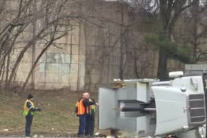 Dump Truck Overturns Onto Passenger Car On Route 80, State Police Say