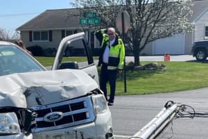 Power Knocked Out When Driver Crashes Into Utility Pole In Lititz: Police (PHOTOS)
