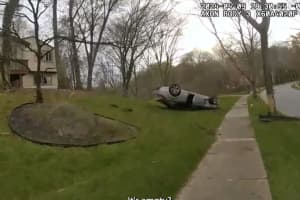 Juvenile Who Bailed From Rollover Crash On Neighbor's Lawn Apprehended In Maryland (VIDEO)
