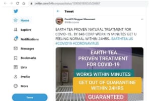 COVID-19: Feds Aim To Stop Deceptive Marketing Of Tea Product Advertised As Virus Treatment