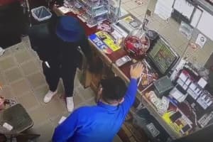 Watch: Knife-Wielding Robber Ambushes Long Island Convenience Store Worker