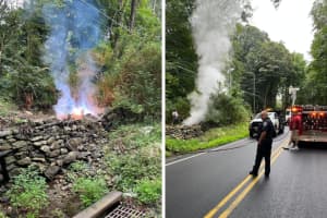 Downed Wires Cause Smoking Brush Fire In Westchester