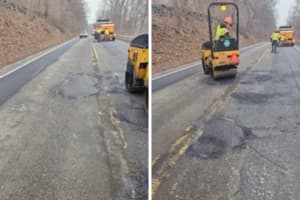 Crews Repairing Pot Holes On State Roads In Westchester