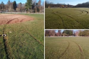 Suspects Drive Car Over Baseball Field In Westchester, Damage it