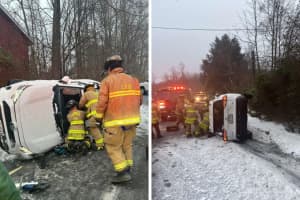 Driver Rescued After Rollover Crash In Hudson Valley During Storm