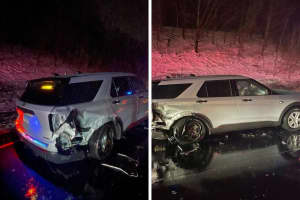 Trooper Hospitalized After Car Slams Into Parked Cruiser On I-91 In CT During Storm: Police