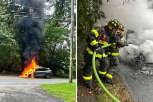 Car Bursts Into Flames, Causes Temporary Road Closure In Westchester