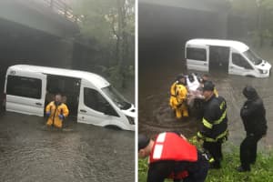 Disabled Patient, Caregivers Rescued From Flooded Bronx River Parkway In White Plains
