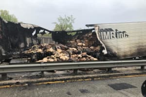 Fire Toasts Trailer Full Of Bread On Route 95 In Teaneck