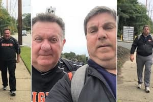 Dads Take Traditional Walk To Hasbrouck Heights HS Football Game -- 19.7 Miles Away