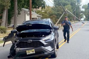 SUV Slams Into Utility Pole In Midland Park