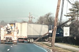 Tractor-Trailer Topples Two Poles On Route 46, KOs Power To Teterboro Muni Building