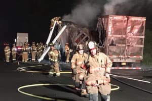 Tractor-Trailer Fire Closes Thruway Near State Line