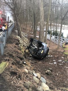Driver, 19, Unharmed After Car Rolls Off Mahwah Road