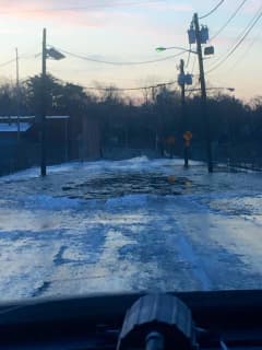 Bogota Police Warn Drivers To Avoid Flooded, Icy West Fort Lee Road
