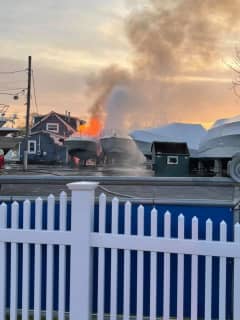 Multiple Agencies Race To Scene After Boat Bursts Into Flames In Suffolk