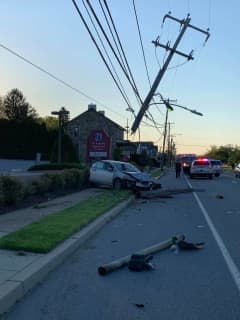 Driver Hospitalized After Crashing Into Utility Pole In Marple Township