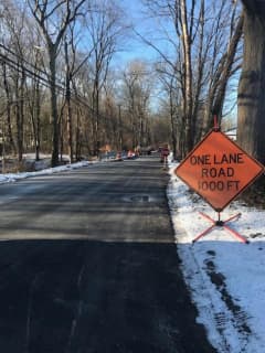 Traffic Reduced To One Lane For Bridge On Sugar Hollow Road In Wilton