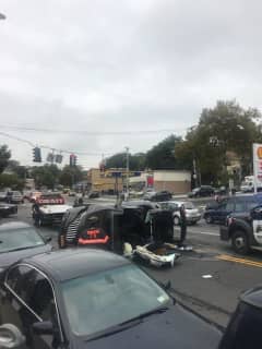 One Injured In Overturned SUV Crash In Westchester