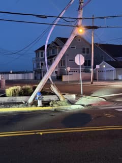 Early Morning Crash Injures Person, Snaps Utility Pole Along Jersey Shore Beachfront