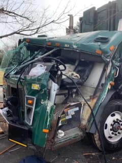 Jaws Of Life Used To Save Truck Driver After Crash Into Pole In Rockland