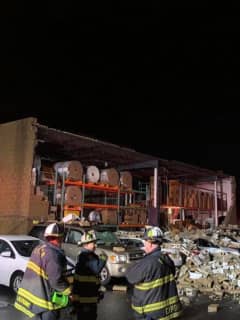 East Farmingdale Wall Collapses During Height Of Powerful Storms