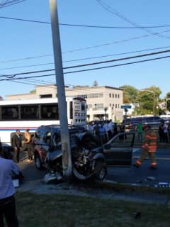 Driver Seriously Injured After Crashing Into Pole On Route 45 In Hillcrest