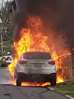 NJ Family Delivering Food Narrowly Escapes Car Fire
