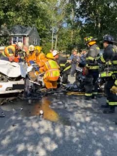 Firefighters Cut Roof Of Car To Rescue Driver In Paramus Crash