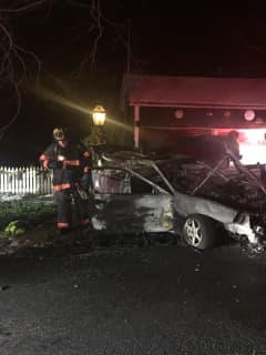 Two Injured In Car Crash & Explosion Overnight In Danbury
