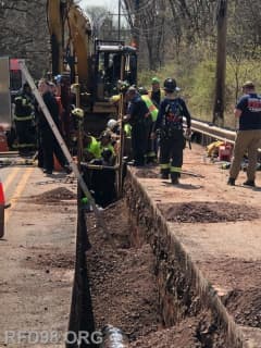 Rescue Crews Free Construction Worker After Trench Collapse In Lower Pottsgrove