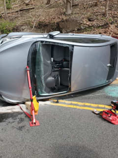 PHOTOS: Driver Rescued From Vehicle In Hunterdon County Crash On Route 29