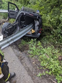 Guardrail Impales Vehicle, Driver Walks Away Unhurt In Monmouth County