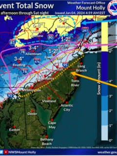 New Forecast Map Shows How Much Snow Is Expected In Lehigh Valley This Weekend
