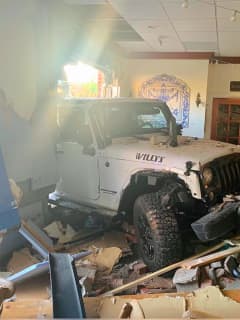 Jeep Jumps Curb, Crashes Into Restaurant In Northern Westchester