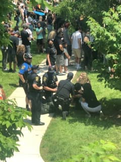 Trumbull Police Provide Support At Protest