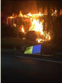 SUV Slams Into Rockland Home, Sparking Large Fire