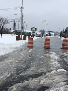 Water Street In Norwalk Closed Due To Flooding