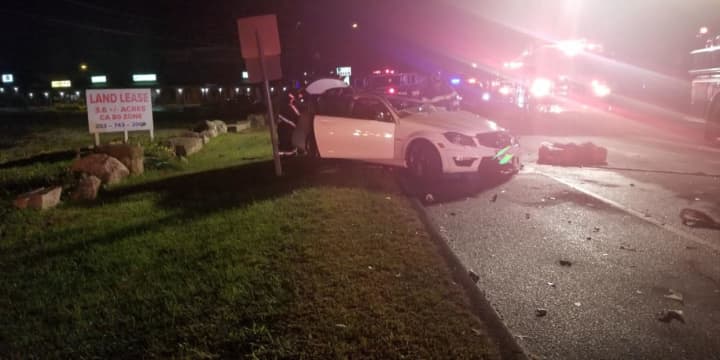 Three people were injured during a two-vehicle crash.
