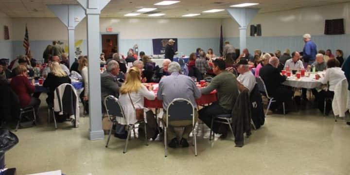 Guests fill the Pompton Lakes VFW building for the veterans dinner in 2015.