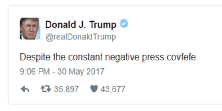 President Donald Trump&#x27;s Twitter typo.