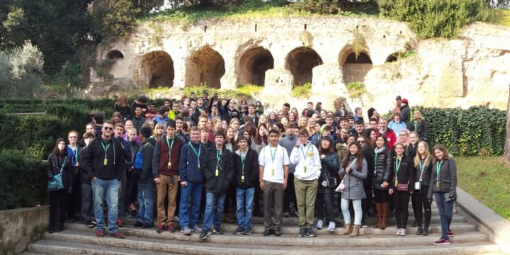 The Ramsey High School band in Rome.